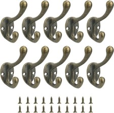 20 x Classic Antique Industrial Style Double Coat Hooks Vintage Cast Iron Hanger