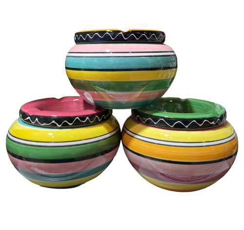 Ceramic ash tray - tray, stripy