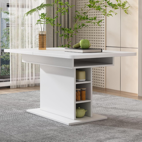 Extendable dining table - dining, white