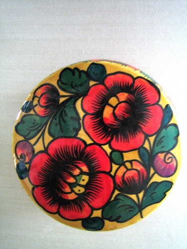 Vtge russian round - wooden, box