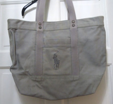 Grey Canvas POLO RALPH LAUREN Tote Bag