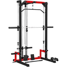 SPORTNOW Cable Crossover Machine, Multifunction Power Cage with Pull Up Bar