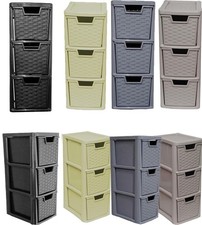 3 Tier Medium Rattan Drawer