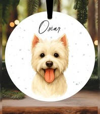 West Highland Terrier Westie Dog Christmas Bauble Ornament Xmas Personalised
