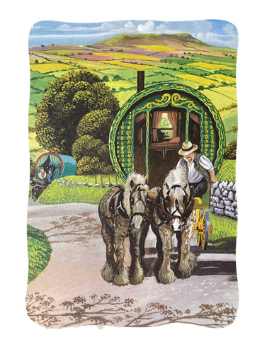 Romany gypsy caravan - romany, horse
