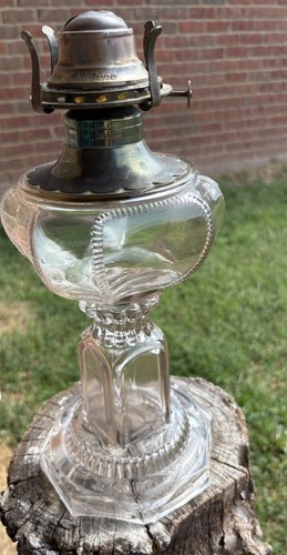 Antique glass kerosene oil - glass,
