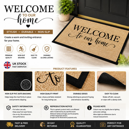 Non slip door mat - door, coir