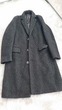 Zara Men's Black Coat Wool Mix