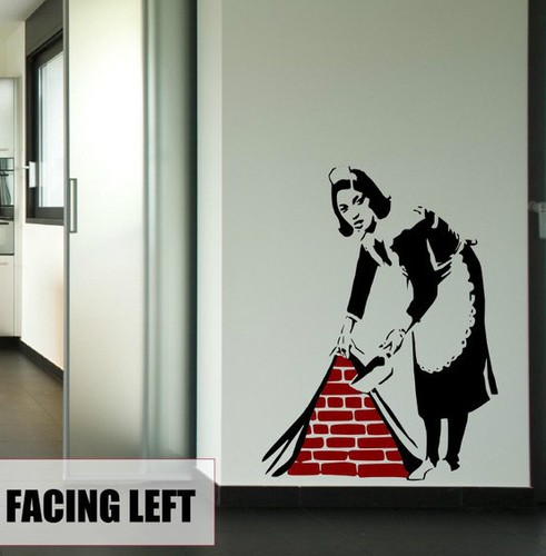 Banksy graffiti maid london - banksy,