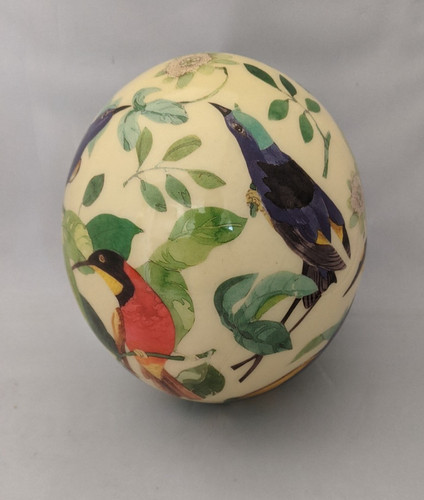 Ostrich egg hand painted julie - ostrich,
