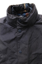 Barbour Ogston ? men's wax jacket quilt lined medium navy wax cotton LJKTC713
