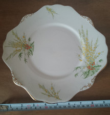 Vintage Royal Stafford "Broom" Bone China 9 1/4" Square Cake Plate