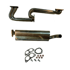 VW Baywindow Bus Stainless Steel Single Quiet Pack Bundle Kit - Type 4 Engines