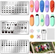 3Pcs Nail Stamp Plates Set