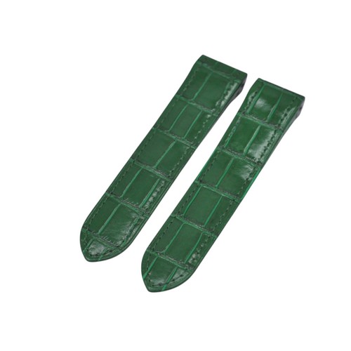 23mm green leather - leather, strap