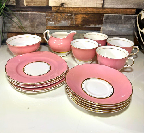 Colclough pink white tea - white,