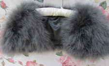 *Dark Grey  Soft FEATHER Fur Jacket Shrug Bolero S/M 10/12 Coast £60 Worn Once