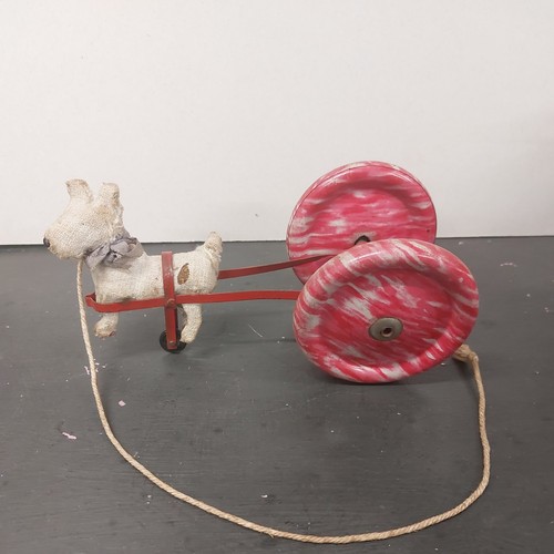 Vintage pull along dog - vintage,