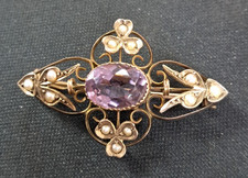 Vintage 9ct Gold & Amethyst