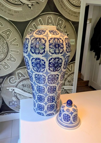 Vintage large blue white - large,