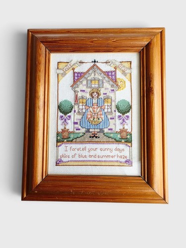 Vintage framed cross stitch - framed,