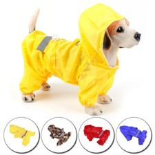 Pet Dog Waterproof Raincoat Reflective Raincoat Puppy Jacket Rain Hoodie Coat