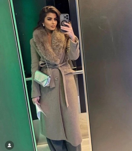 Zara wool coat with faux - coat,