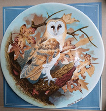 Coalport Collector's Display Plate "Barn Owl", Dated 1989