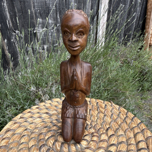 Hand carved wooden - hand, brown