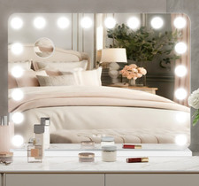 LED Hollywood Makeup Mirror Large Vanity Light Mirror with 18 Dimmable LED Bulbs