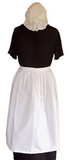 LADIES  VICTORIAN TUDOR EDWARDIAN POOR  MAID WAIST APRON & MOP CAP fancy dress 