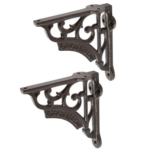 Ornate iron shelf bracket - ornate,