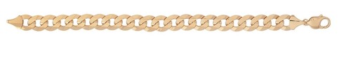 9ct gold mens curb - curb, bracelet