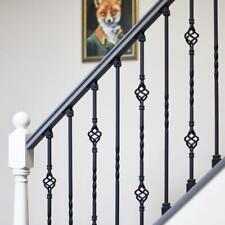 Set of Two Metal Stair Spindles - Pattern 7 - with Rake Brackets