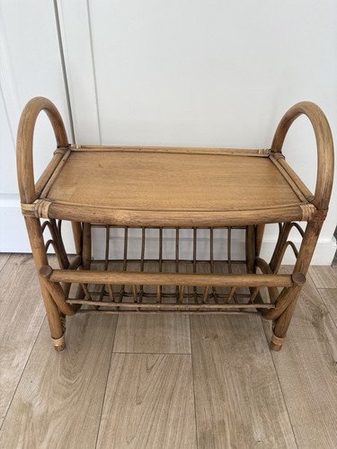 Vintage rattan magazine rack - vintage,