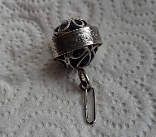 Solid silver pincushion - solid, orb