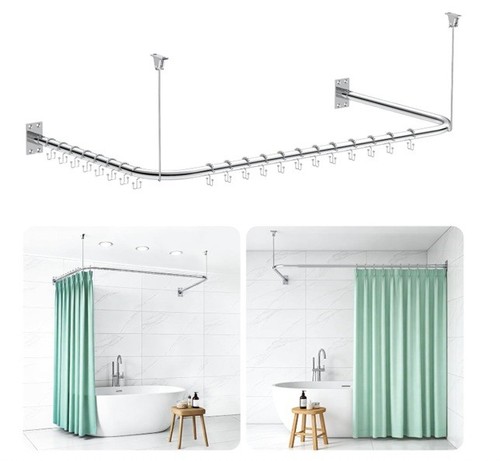 Shower curtain rail shape - curtain,