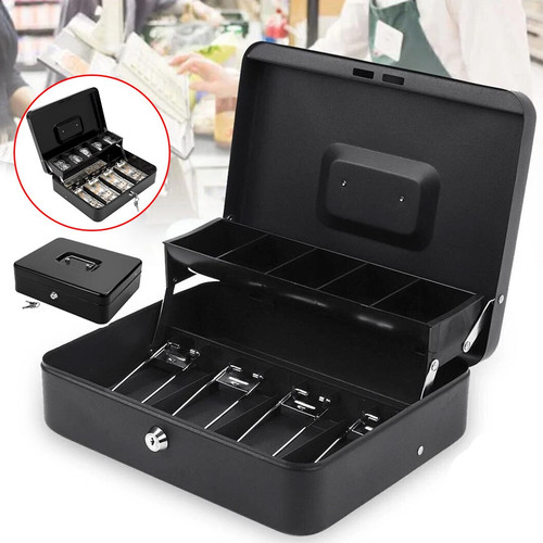 Secure locked metal cash box - secure,