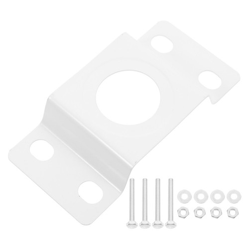 White iron lamp post mount - white,