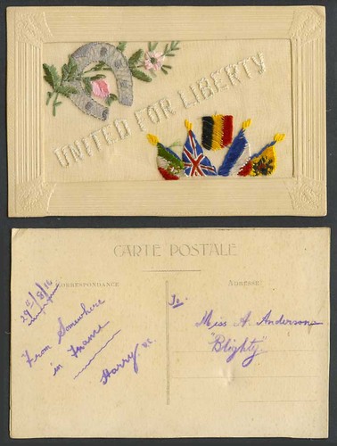 Ww1 silk embroidered 1916 - ww1,