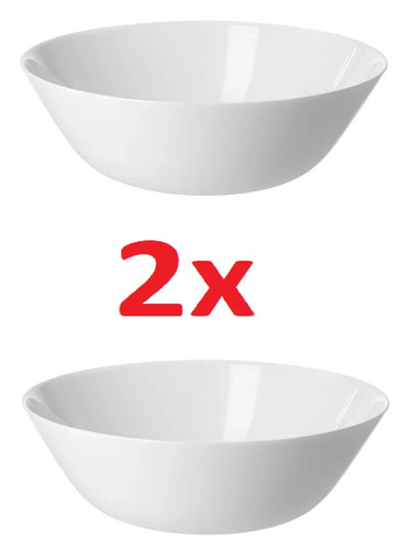 Oftast white serving - 2, salad
