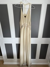 Maxi Cream Black Tie Dress UK 10 Jarlo