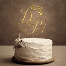 Personalised Initial Wedding Engagement Cake Toppers Party Baking Decorations