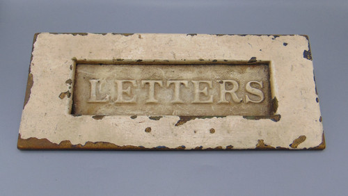 Antique brass letter box slot - brass,