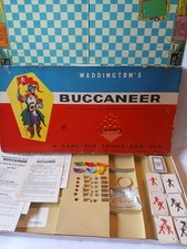 Waddingtons Buccaneer Board Game 1967 Complete Red Blue Box Large Board 1960s  2