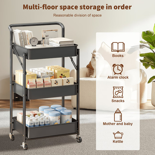 Tier metal folding trolley - 3,