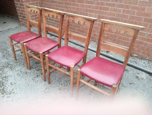 Four chapel chairs - ,