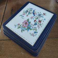 Aynsley Pembroke Pattern Place Mats x 6 w Box. Kingfisher Acrylic Finish 22x19cm