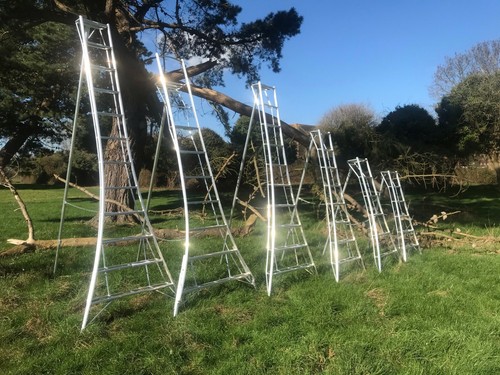 Aluminium tripod ladder - aluminium,