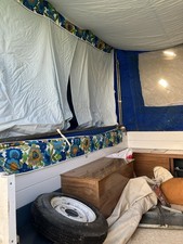 Vintage trailer Tent Sleeps. 4